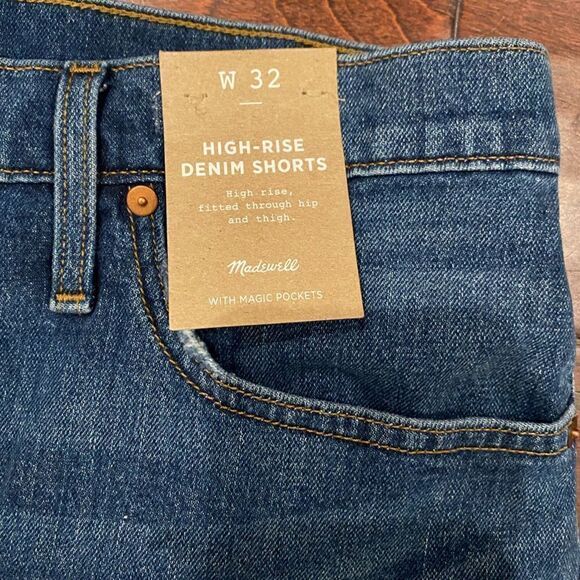 Madewell High Rise Lemoyne Wash Denim Shorts Size 32 - Picture 4 of 9